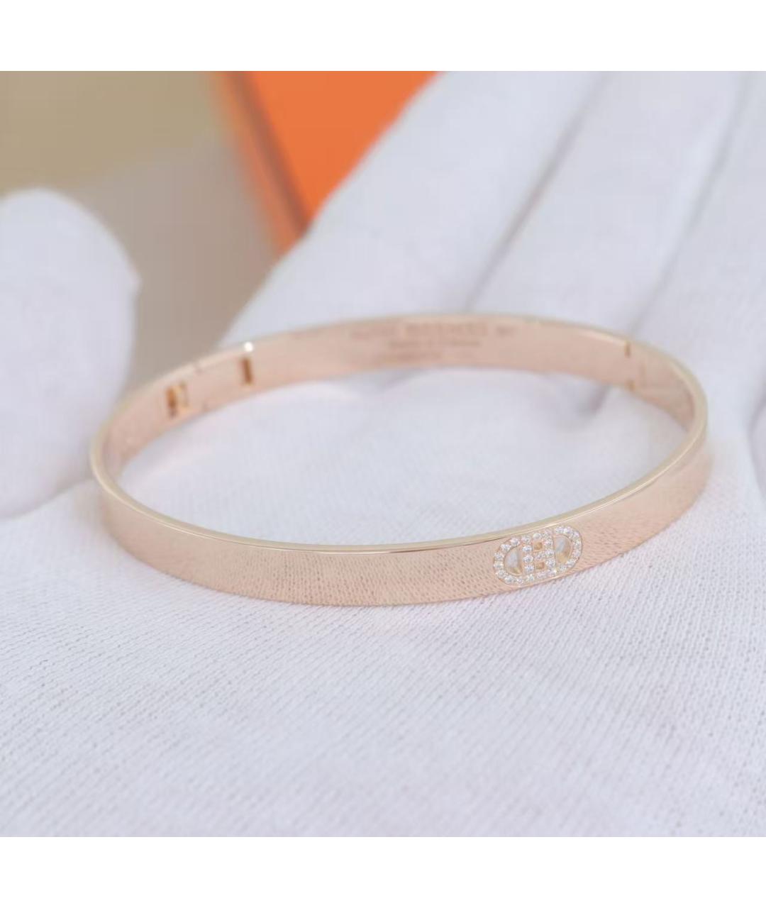 HERMES Золотой браслет из розового золота, фото 4