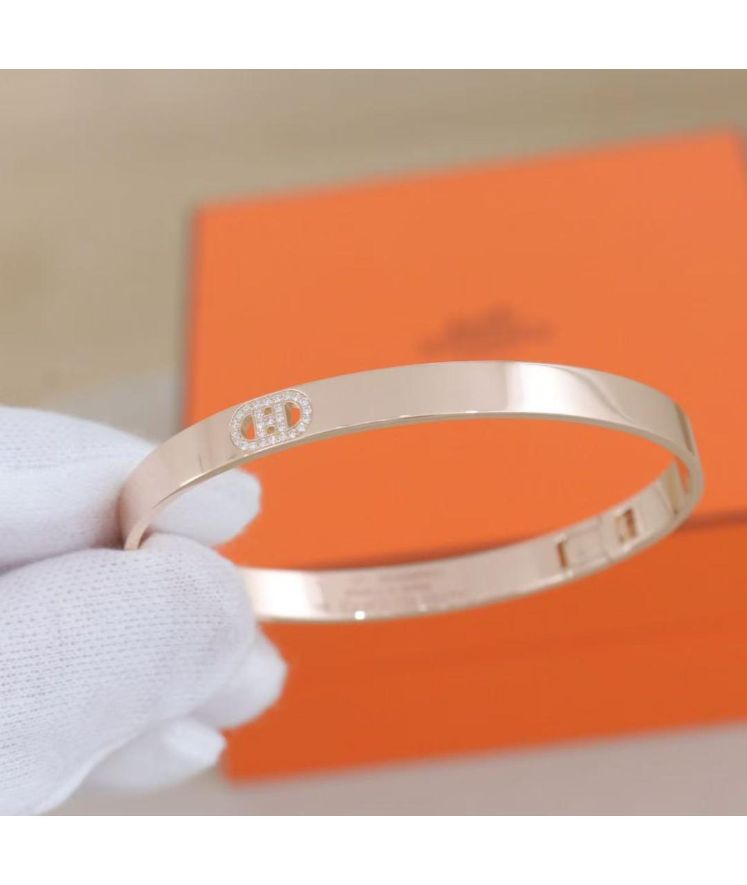 HERMES Золотой браслет из розового золота, фото 3