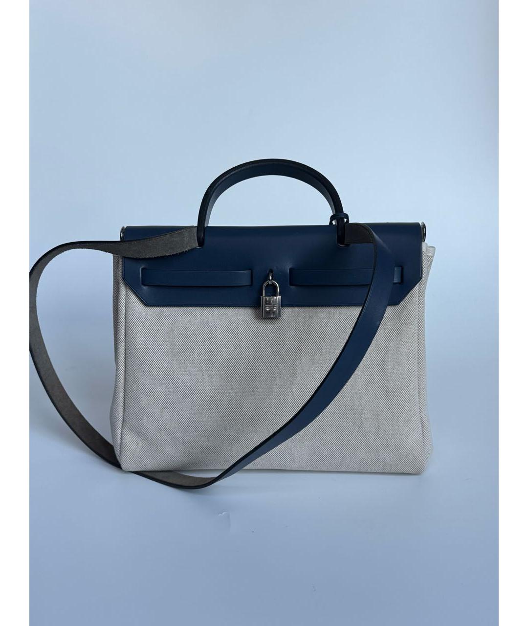 HERMES Синяя кожаная сумка через плечо, фото 3