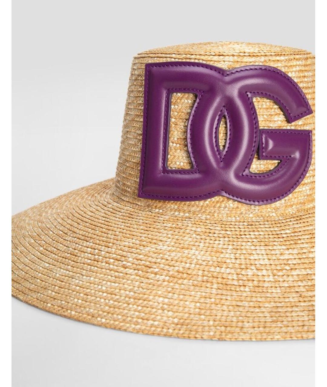 DOLCE&GABBANA Бежевая соломенная шляпа, фото 2