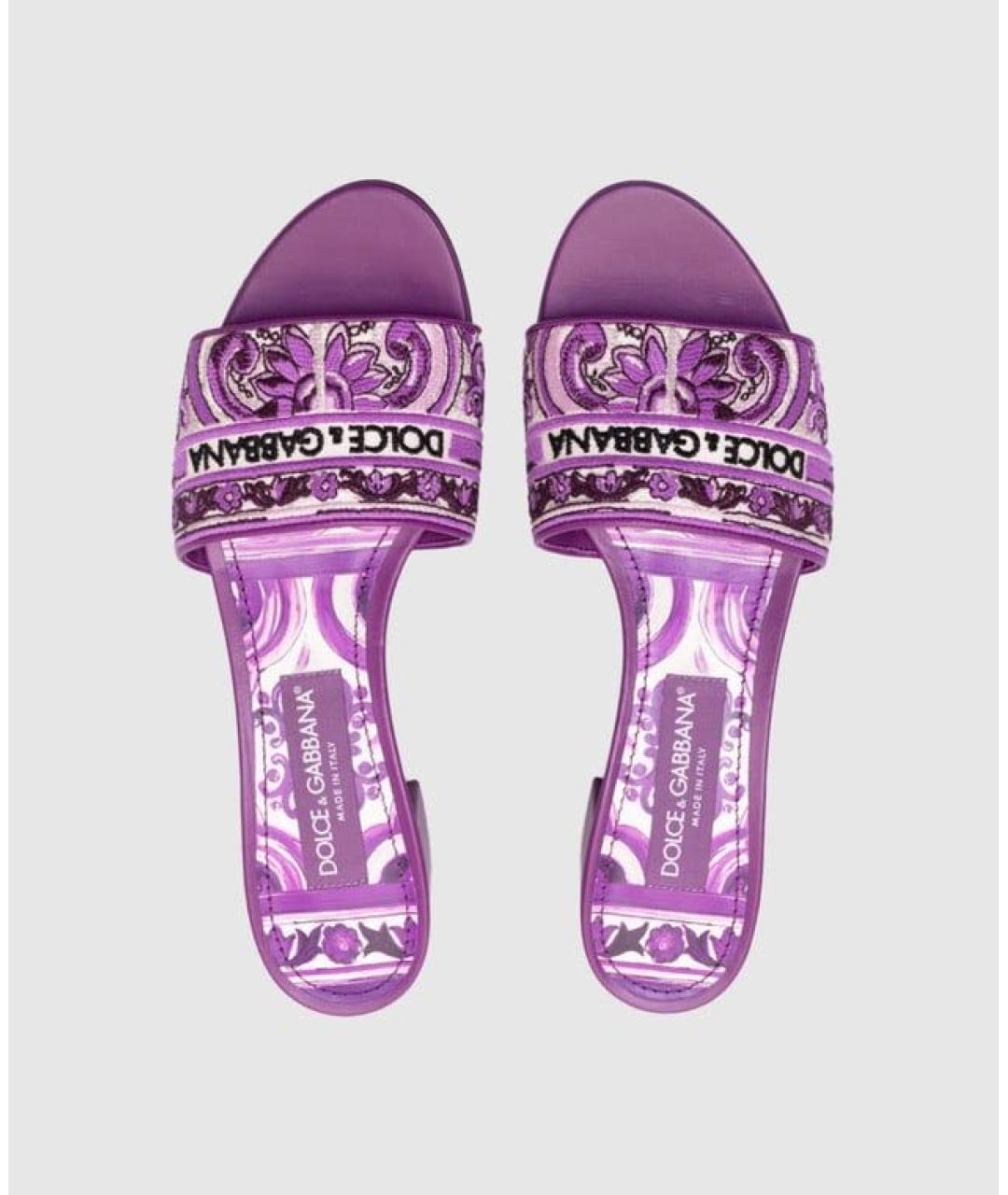 DOLCE&GABBANA Фиолетовые мюли, фото 4