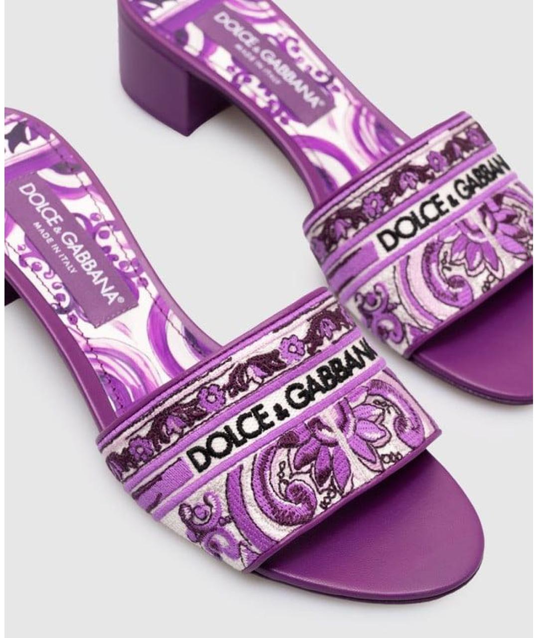 DOLCE&GABBANA Фиолетовые мюли, фото 5