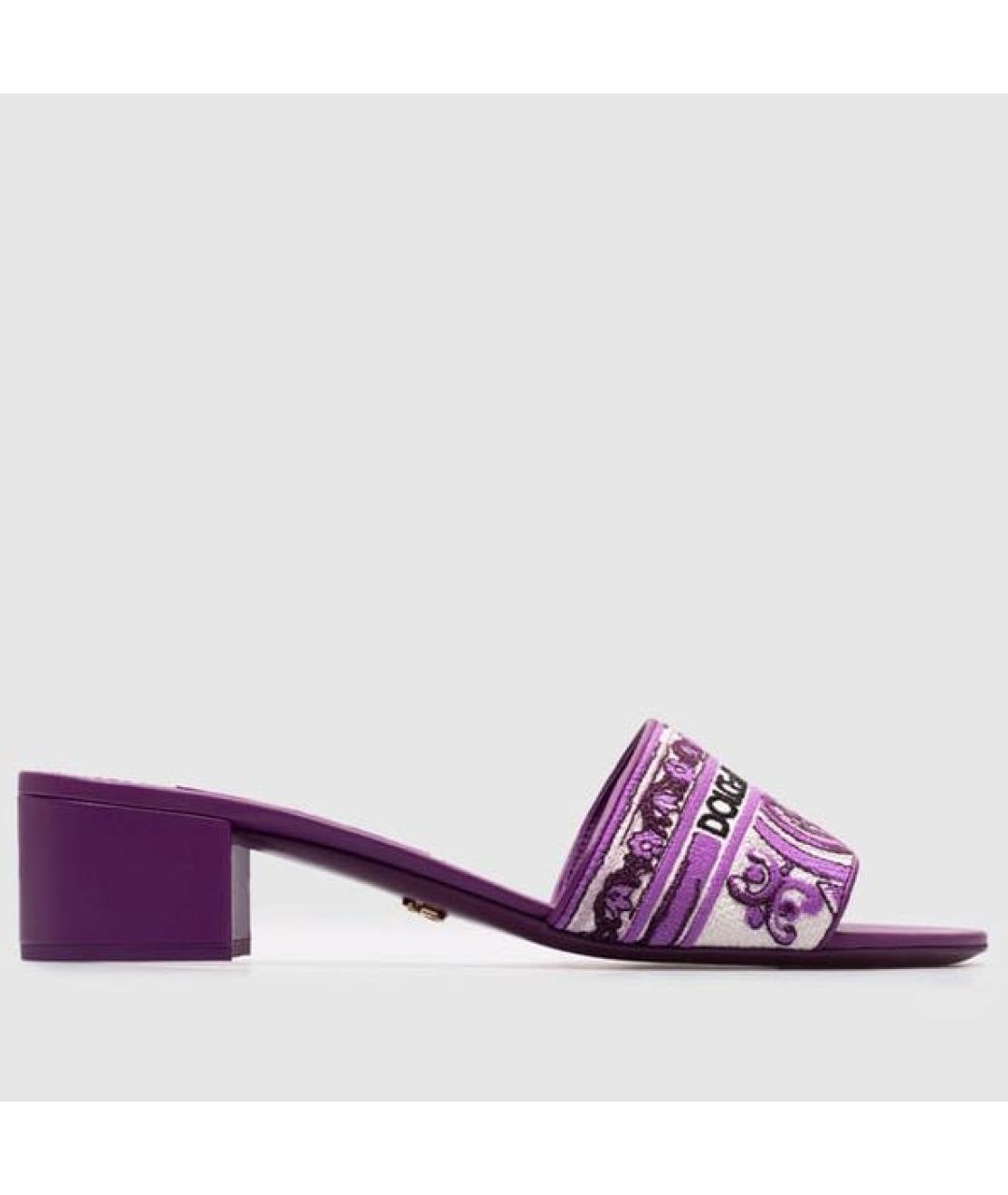 DOLCE&GABBANA Фиолетовые мюли, фото 6