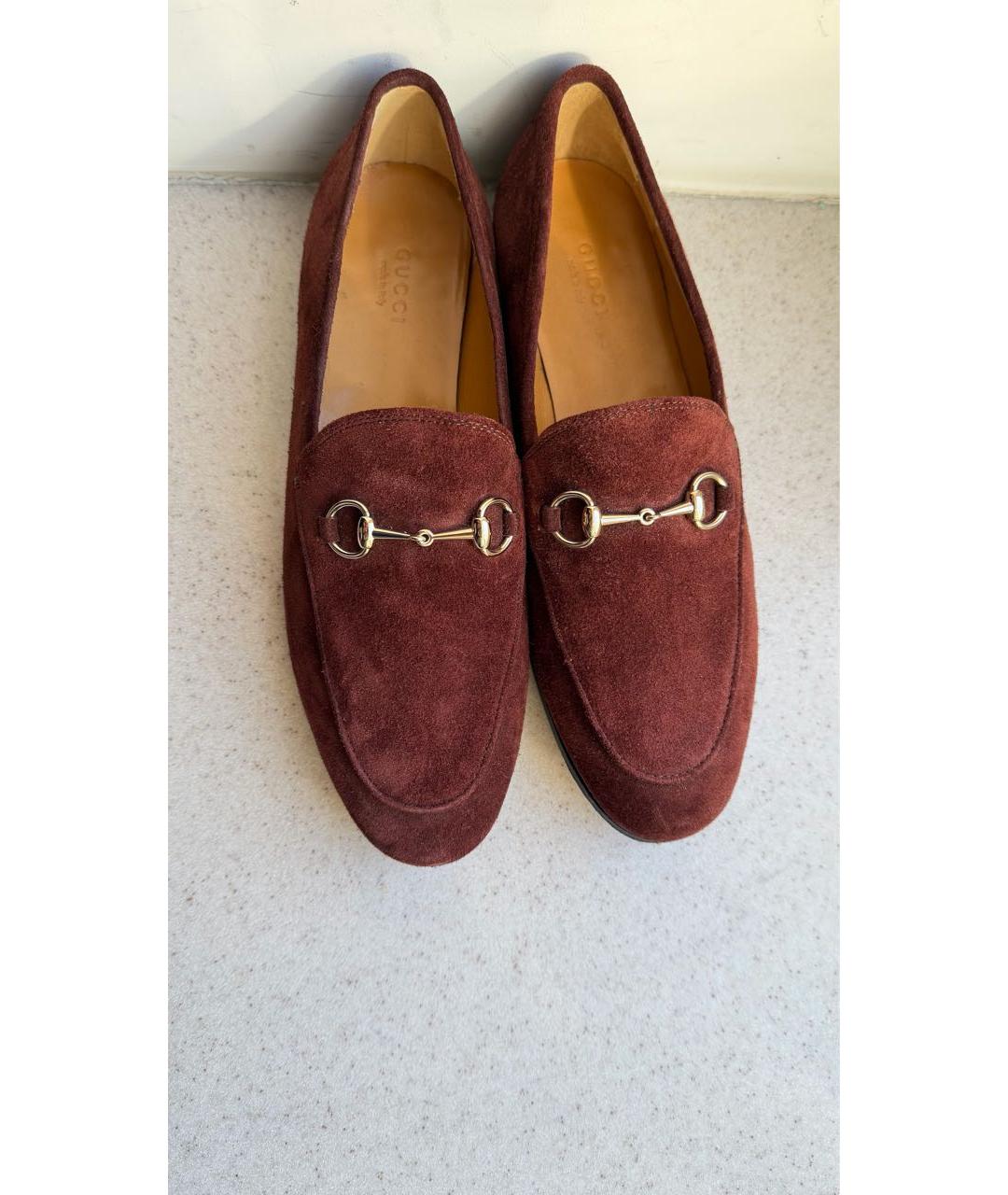GUCCI Бордовые замшевые лоферы, фото 2