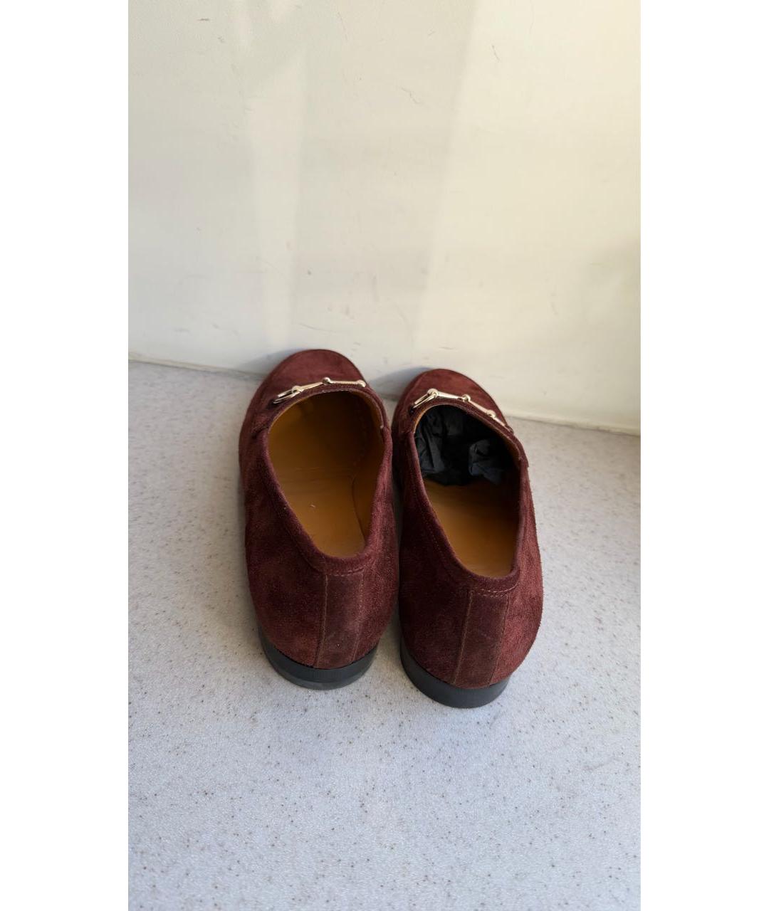 GUCCI Бордовые замшевые лоферы, фото 3