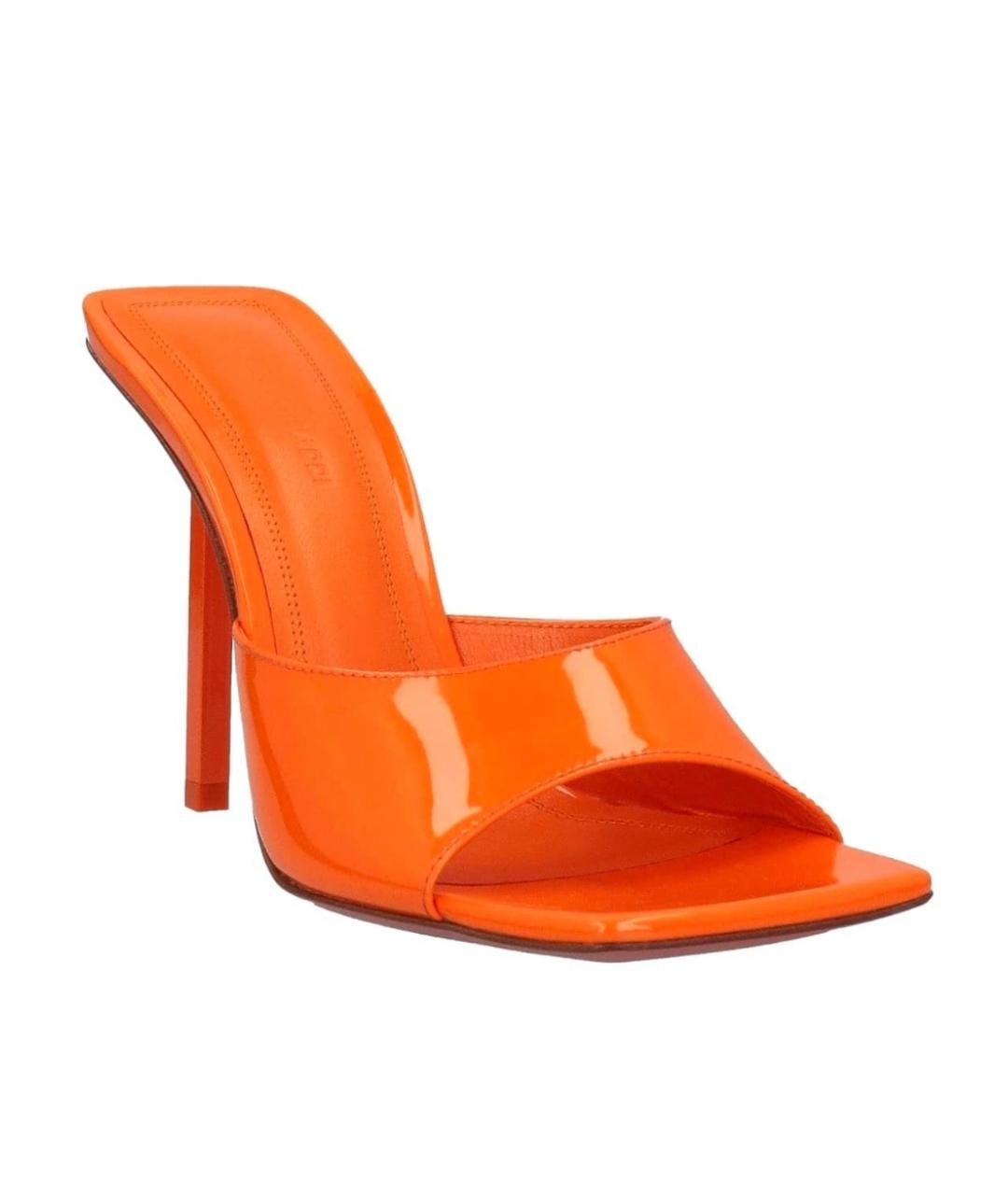 Amina Muaddi Оранжевое мюли из лакированной кожи, фото 2