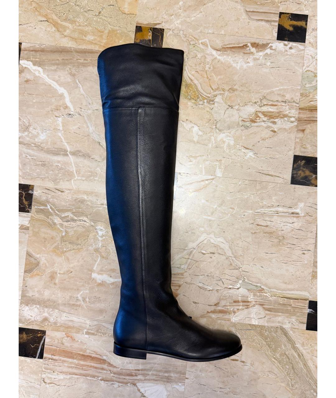 JIMMY CHOO Черные кожаные ботфорты, фото 8