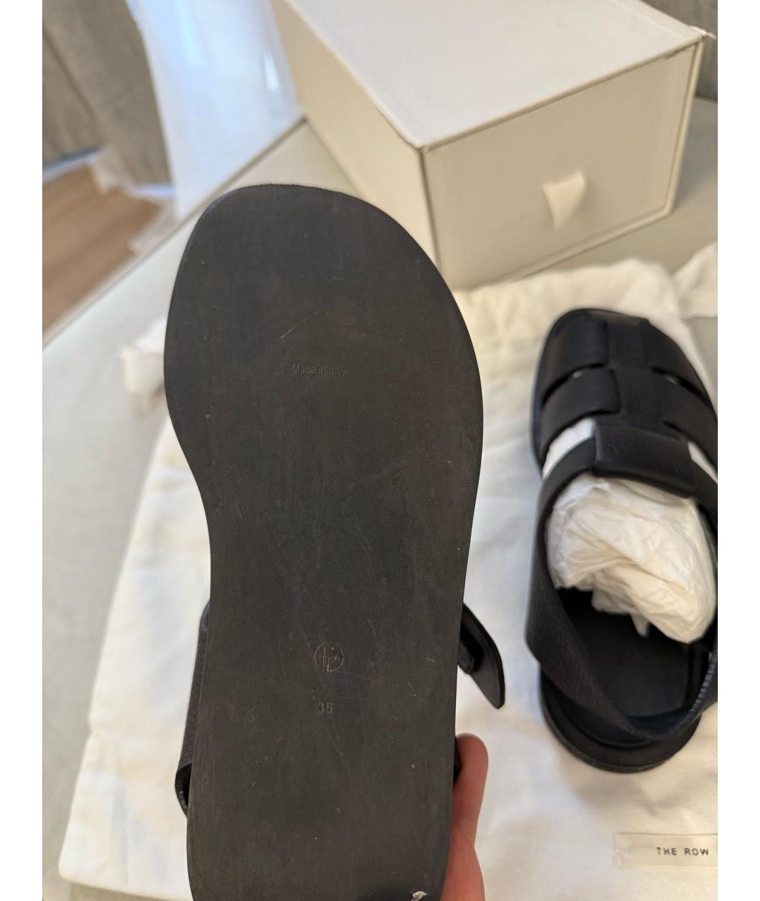 THE ROW Черные кожаные сандалии, фото 6