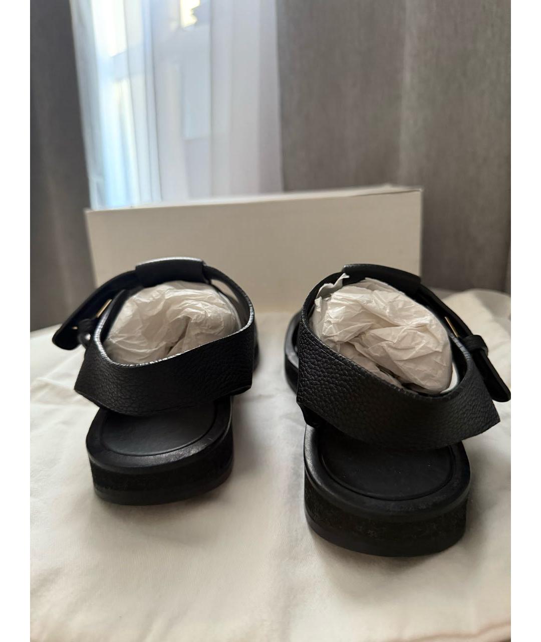 THE ROW Черные кожаные сандалии, фото 4