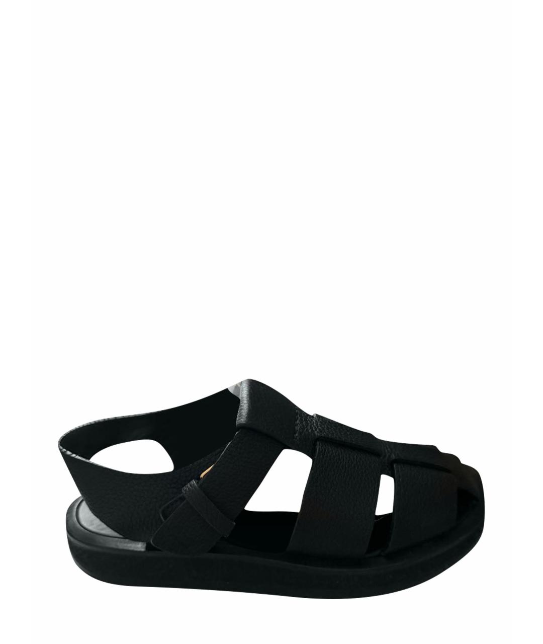 THE ROW Черные кожаные сандалии, фото 1