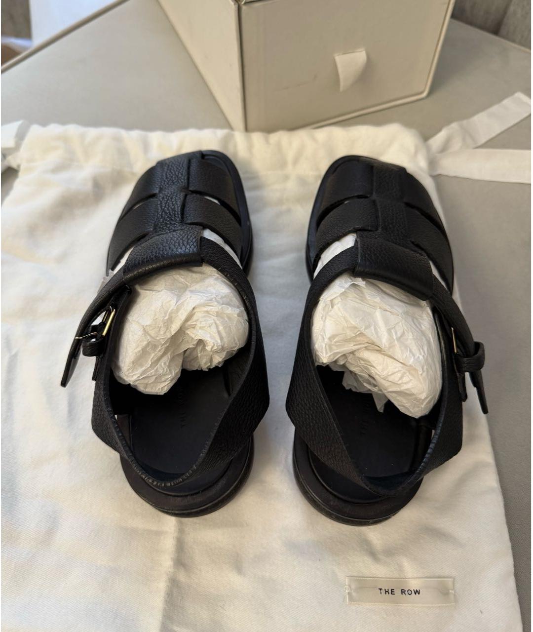 THE ROW Черные кожаные сандалии, фото 3
