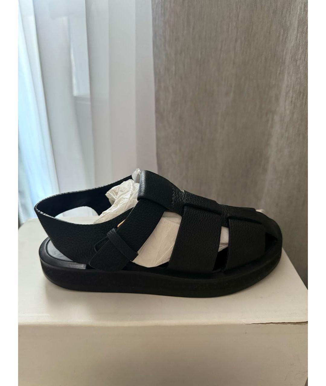 THE ROW Черные кожаные сандалии, фото 7