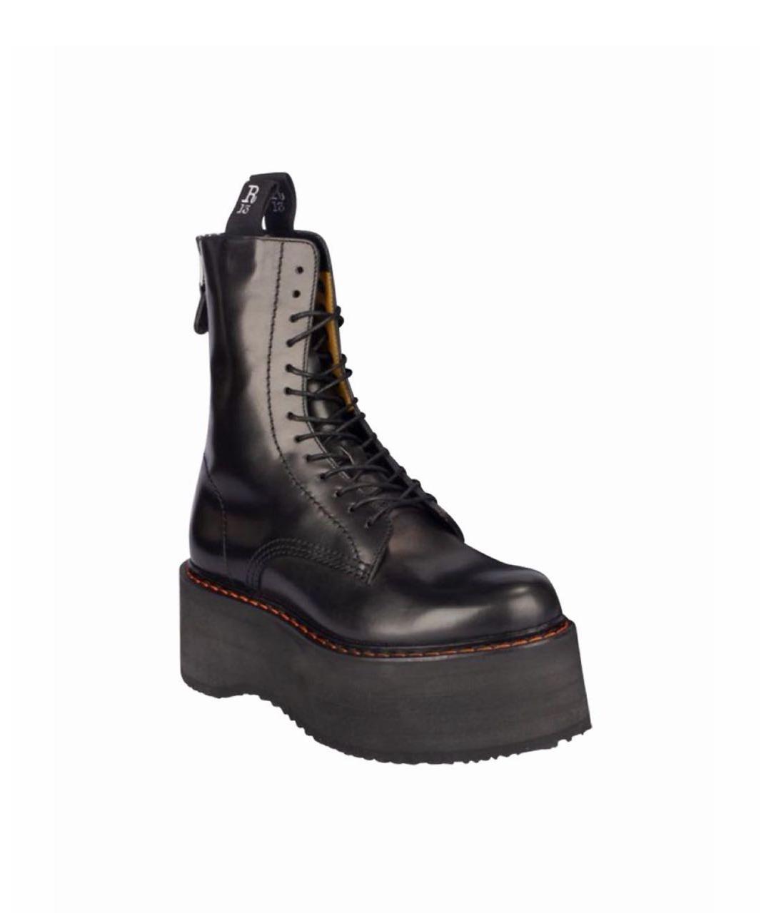 R13 Черные кожаные ботинки, фото 5