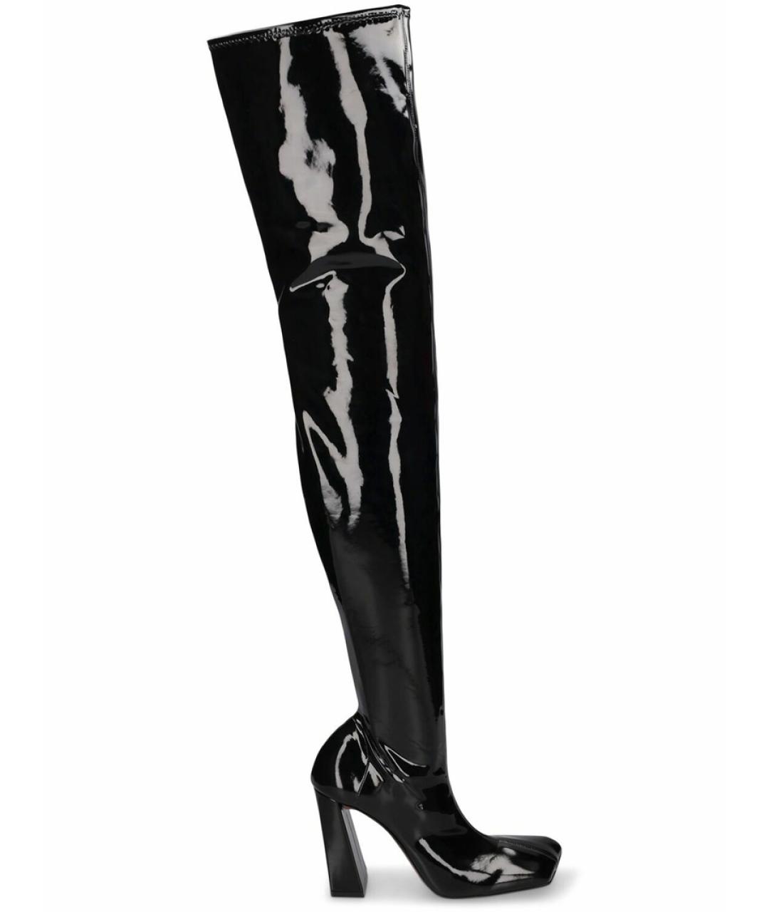 Amina Muaddi Черные ботфорты, фото 5