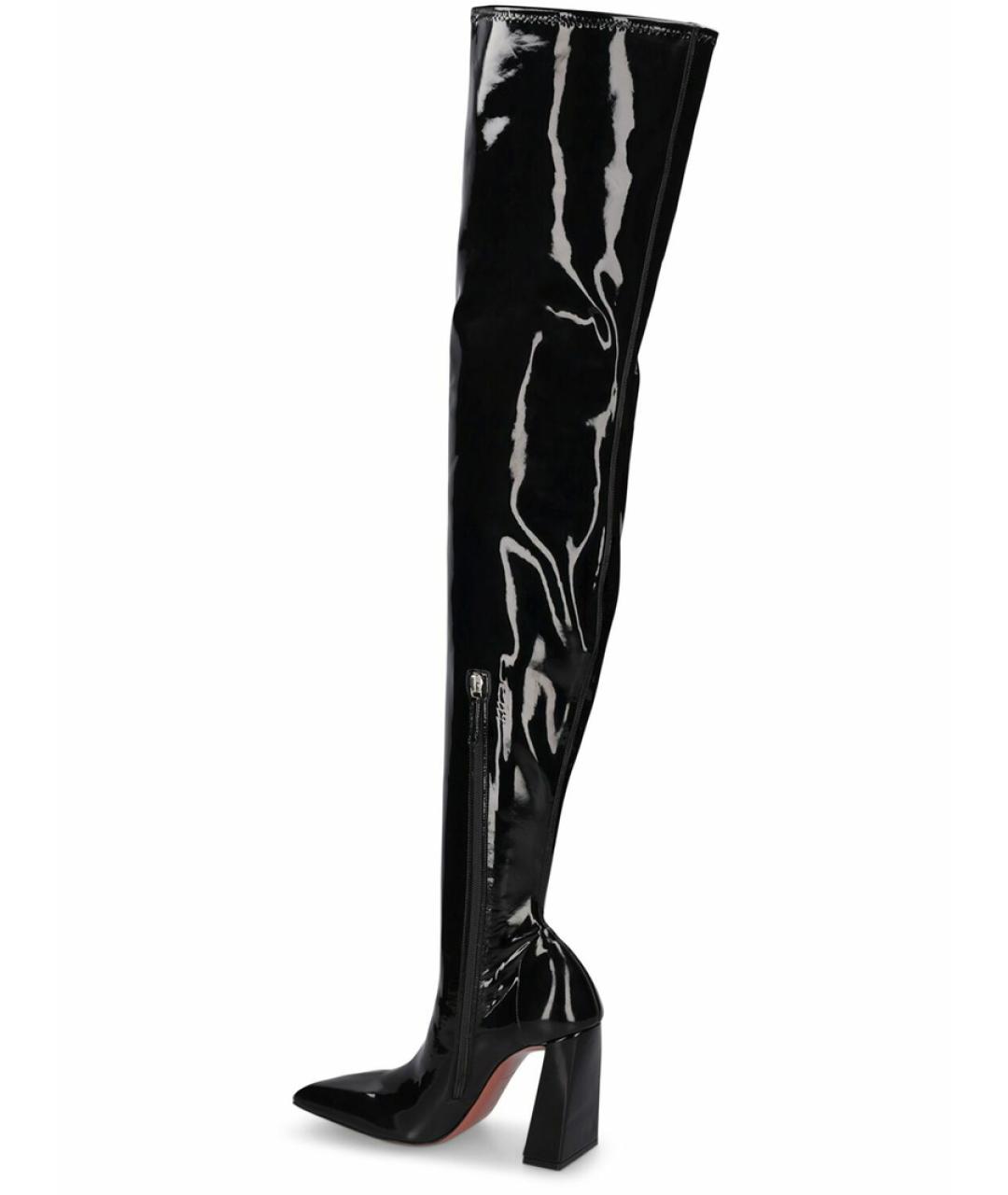 Amina Muaddi Черные ботфорты, фото 3