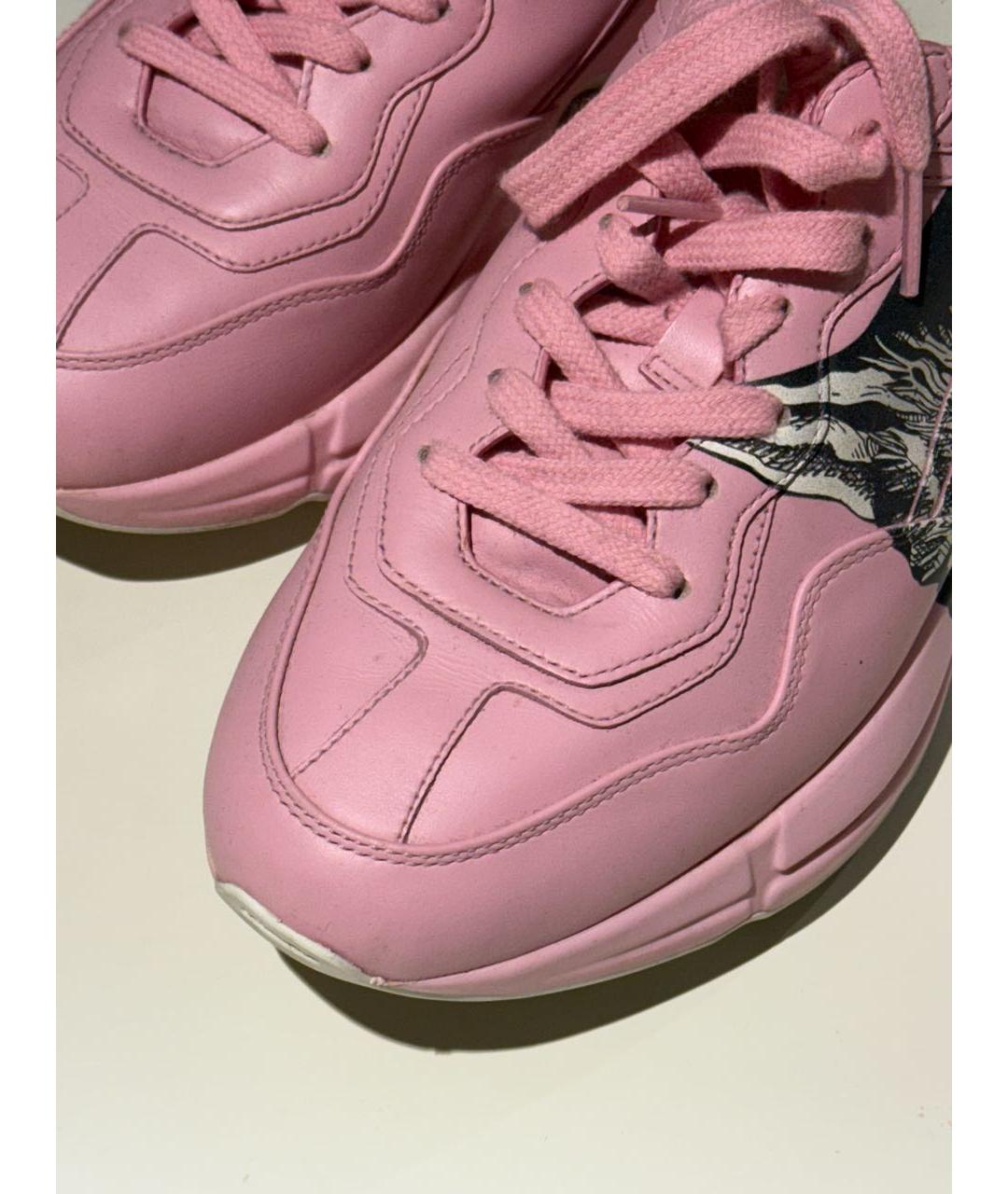 GUCCI Розовые кожаные кеды, фото 5
