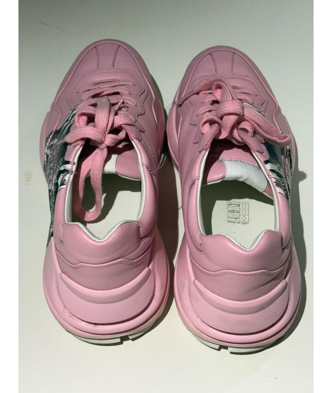GUCCI Розовые кожаные кеды, фото 4