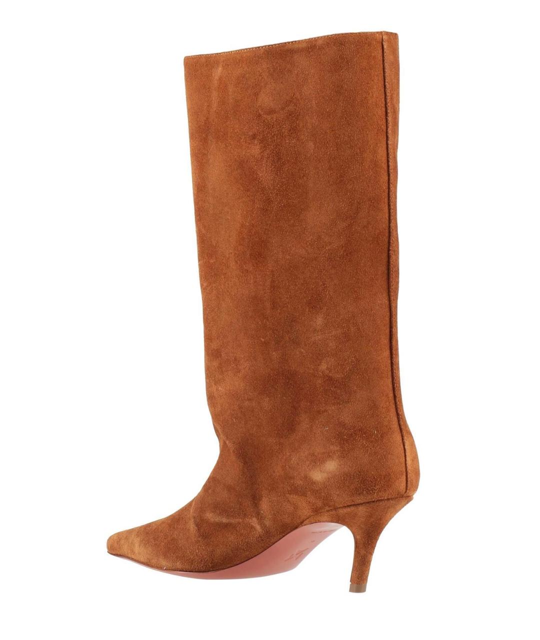 Amina Muaddi Коричневые замшевые полусапоги, фото 4