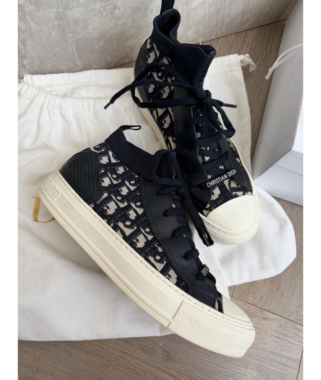 CHRISTIAN DIOR Темно-синие текстильные кеды, фото 5