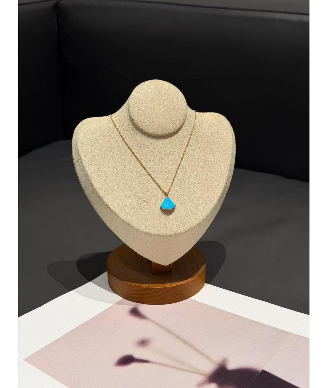 BVLGARI Бирюзовое колье из розового золота, фото 3