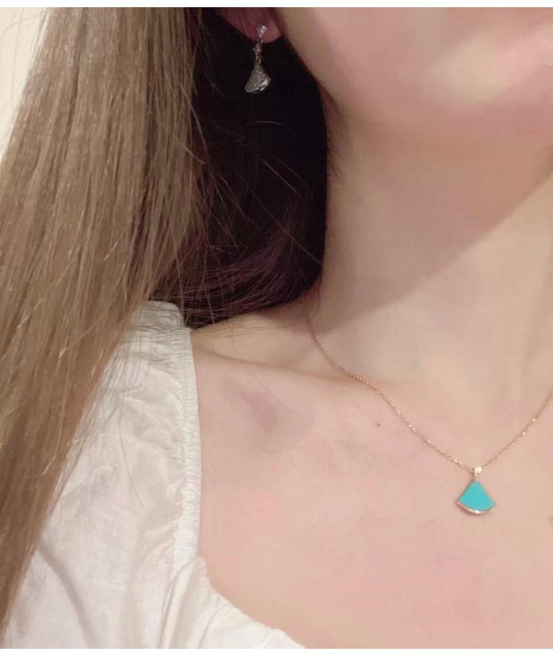 BVLGARI Бирюзовое колье из розового золота, фото 4