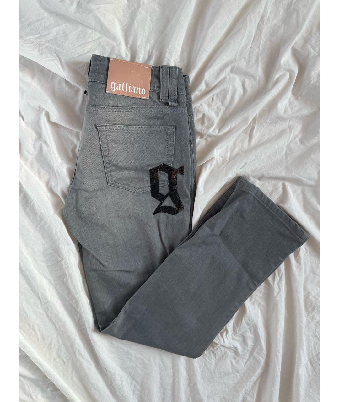 JOHN GALLIANO Серые хлопковые джинсы слим, фото 5