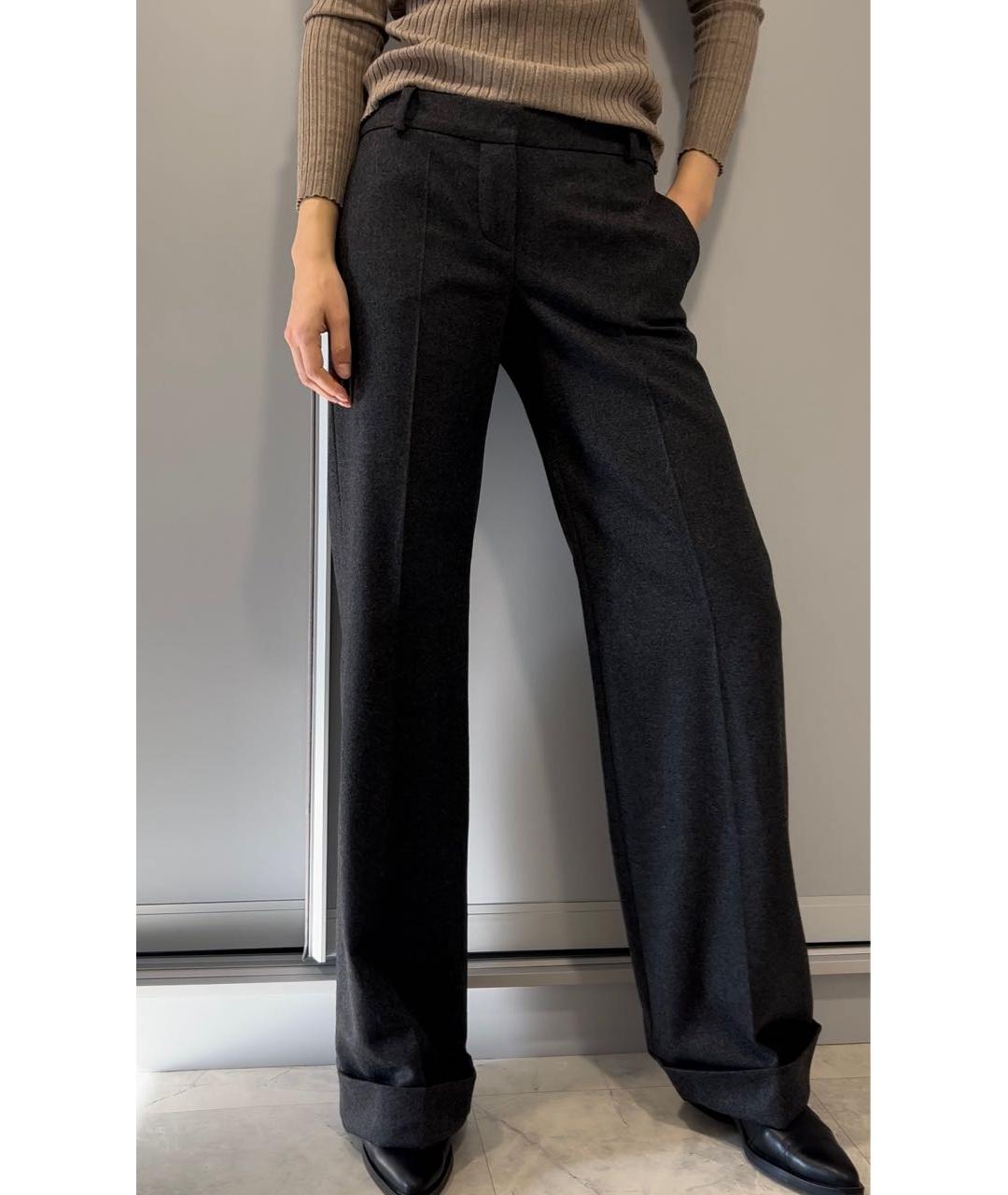 CHLOE Серые шерстяные брюки широкие, фото 9