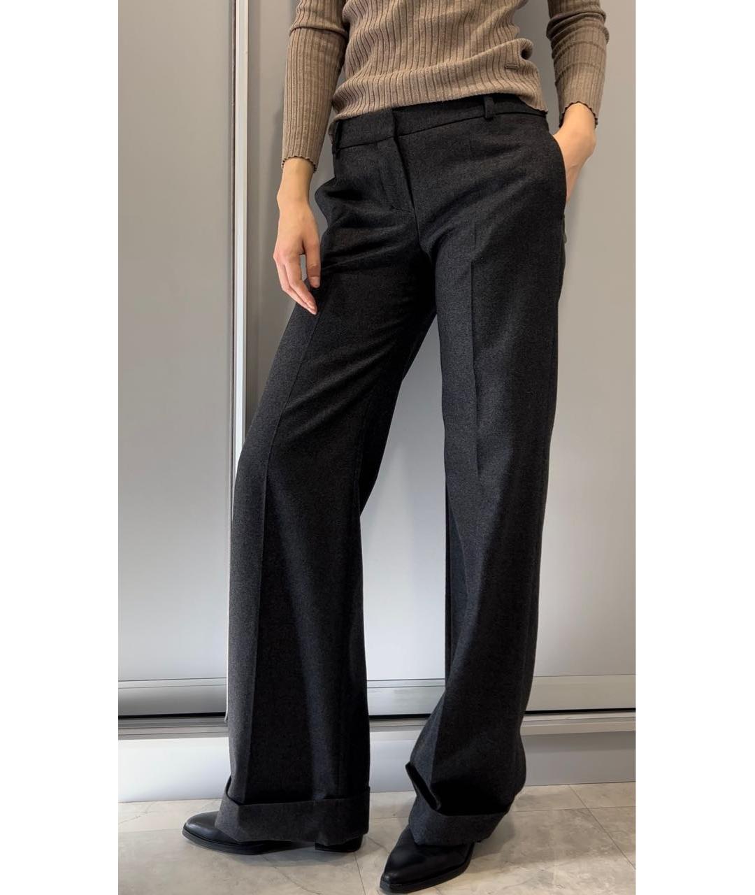 CHLOE Серые шерстяные брюки широкие, фото 2