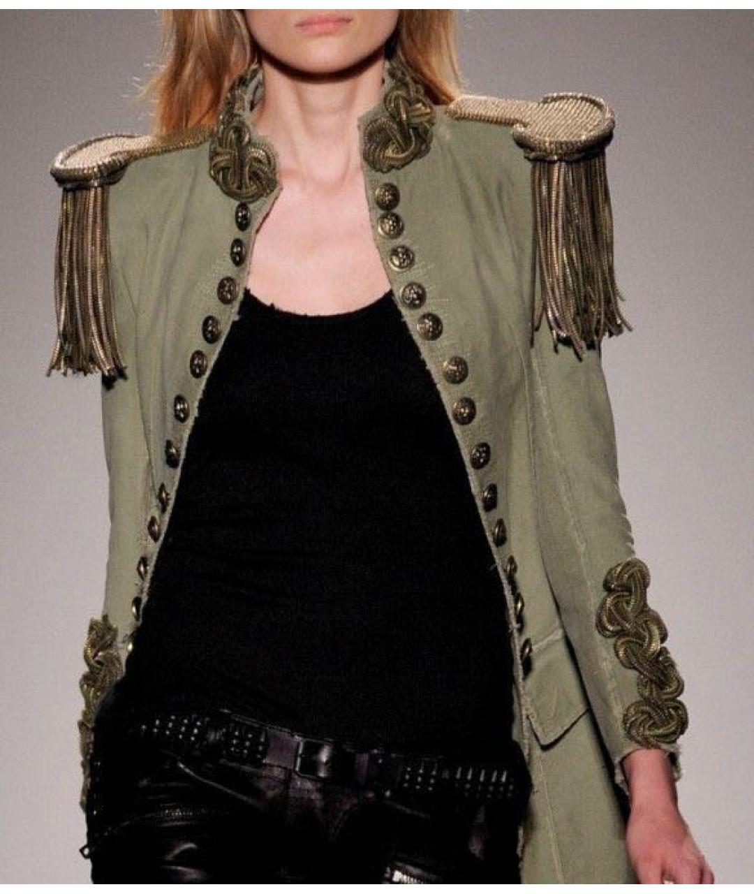 BALMAIN Хаки хлопковый жакет/пиджак, фото 2