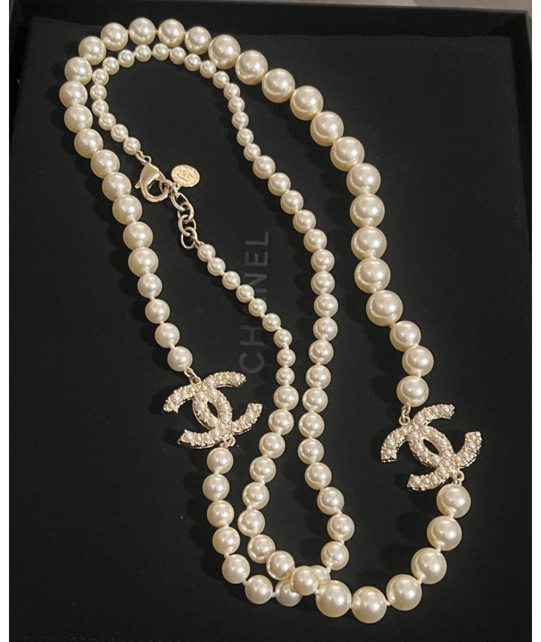 CHANEL Бежевое жемчужное колье, фото 3