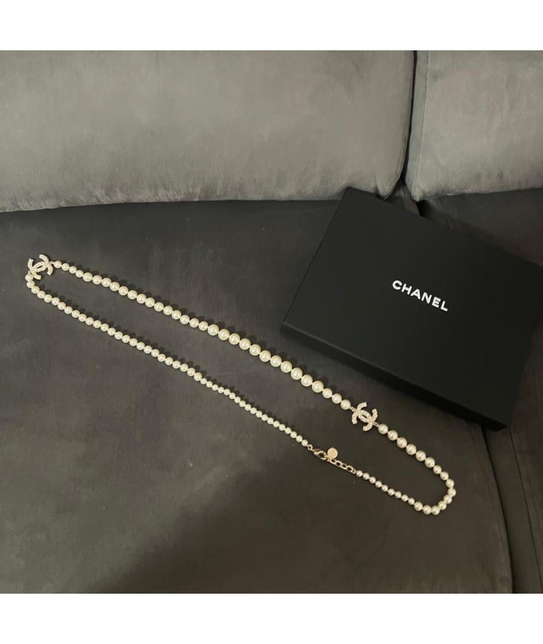 CHANEL Бежевое жемчужное колье, фото 2