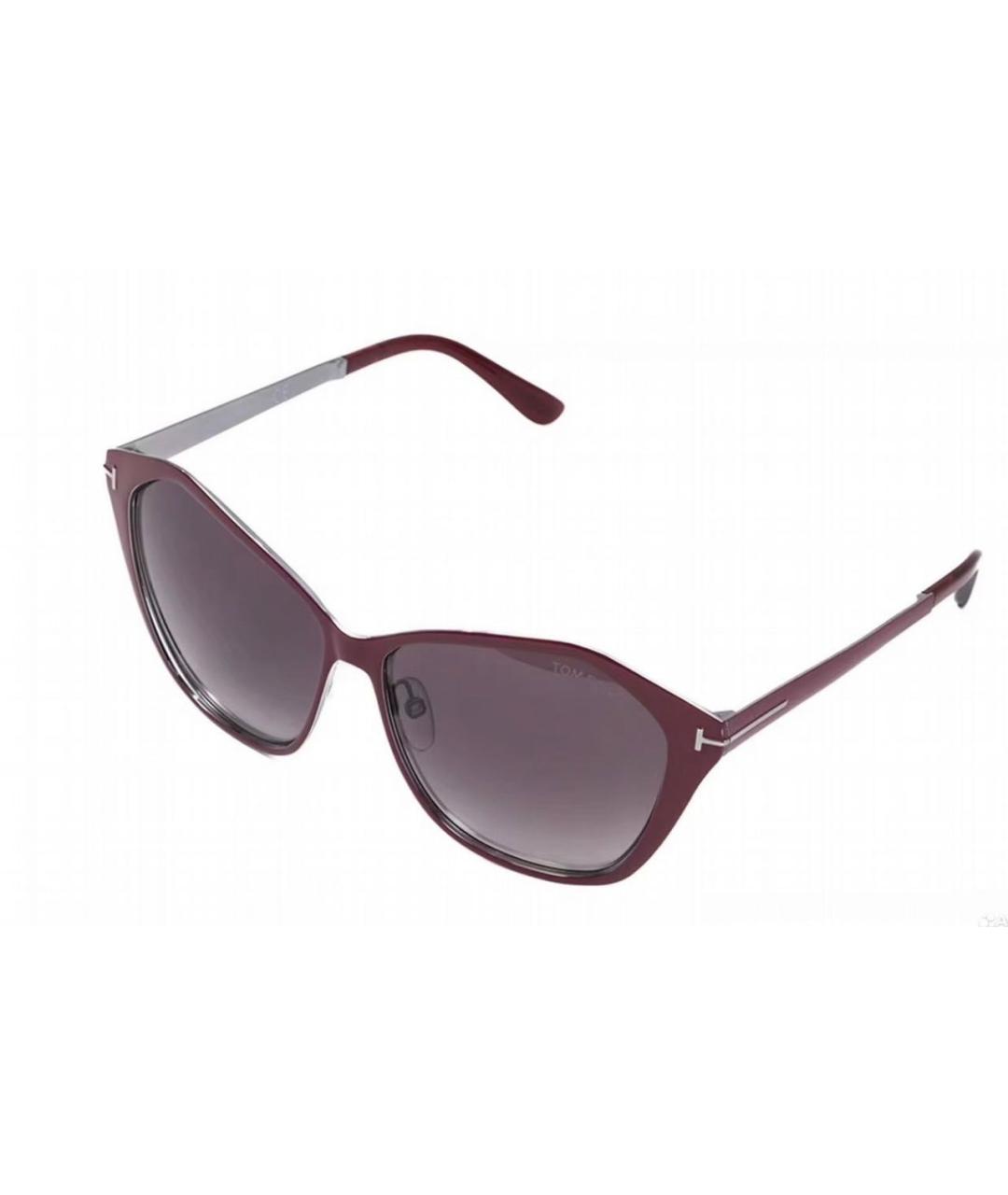 TOM FORD Бордовые пластиковые солнцезащитные очки, фото 2