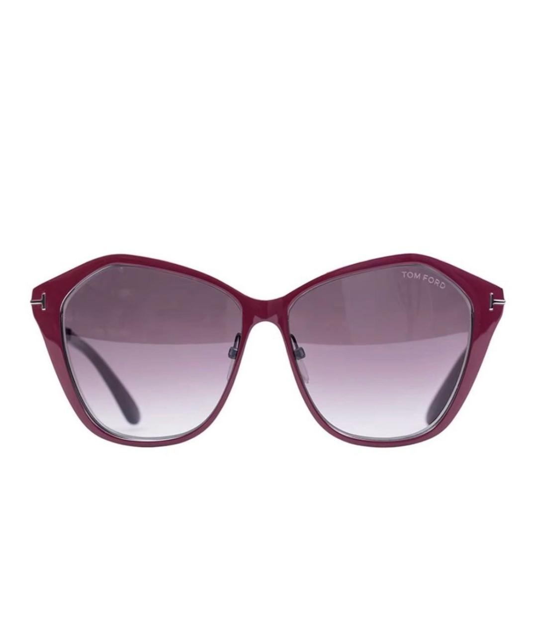 TOM FORD Бордовые пластиковые солнцезащитные очки, фото 9