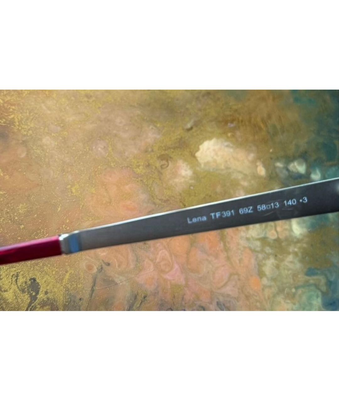 TOM FORD Бордовые пластиковые солнцезащитные очки, фото 6