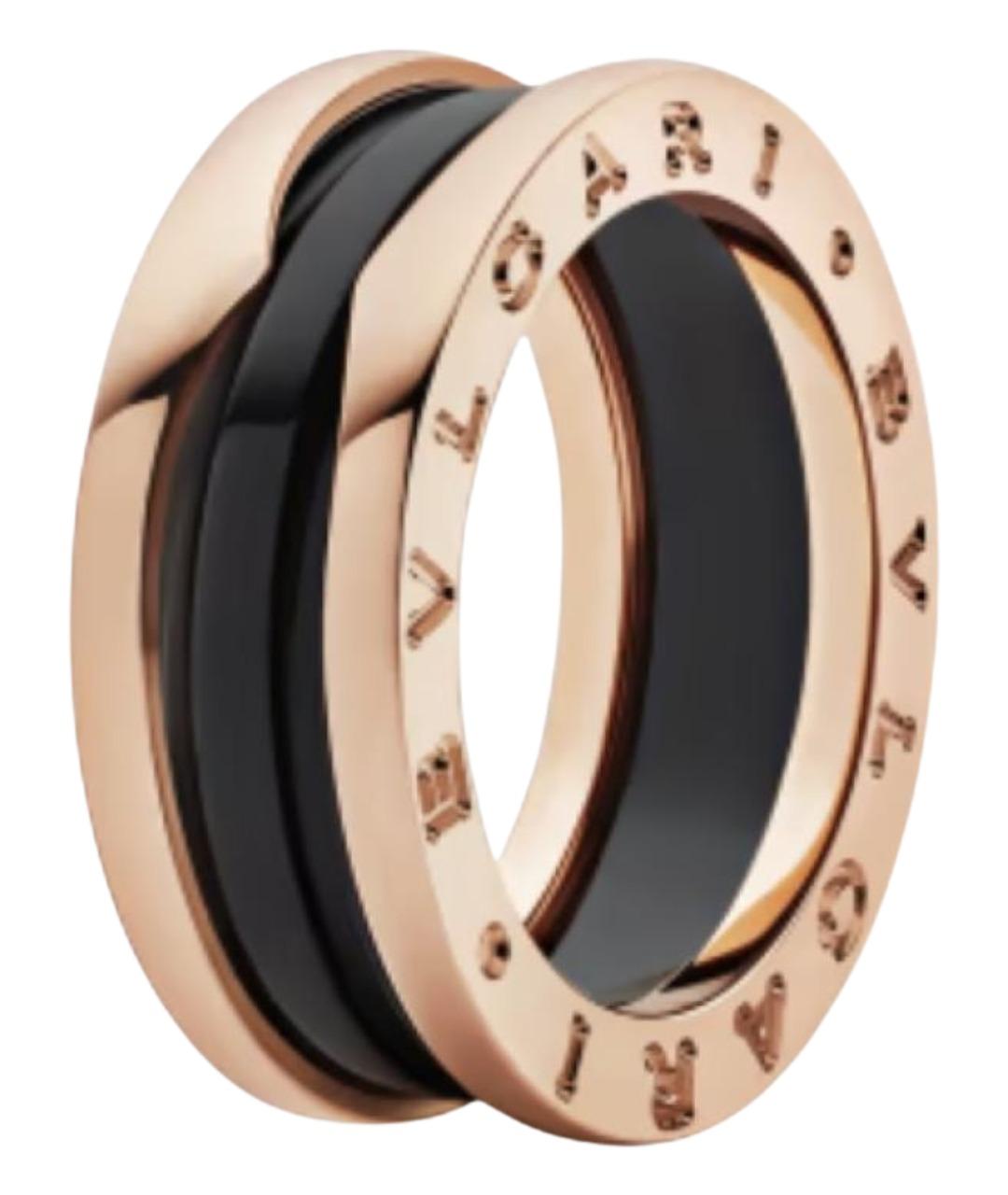 BVLGARI Черное кольцо из розового золота, фото 1