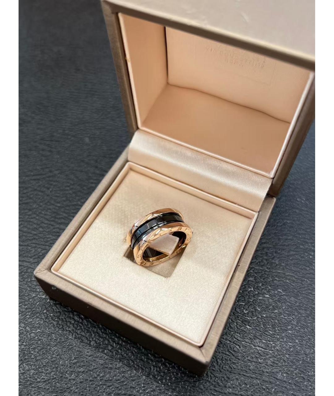 BVLGARI Черное кольцо из розового золота, фото 3