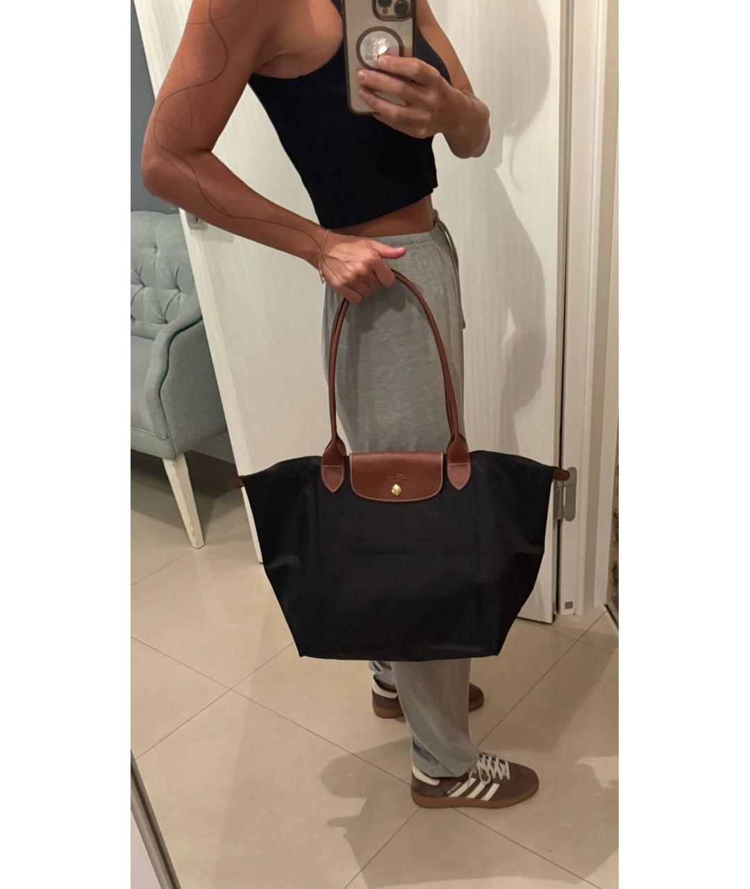 LONGCHAMP Черная сумка тоут, фото 5