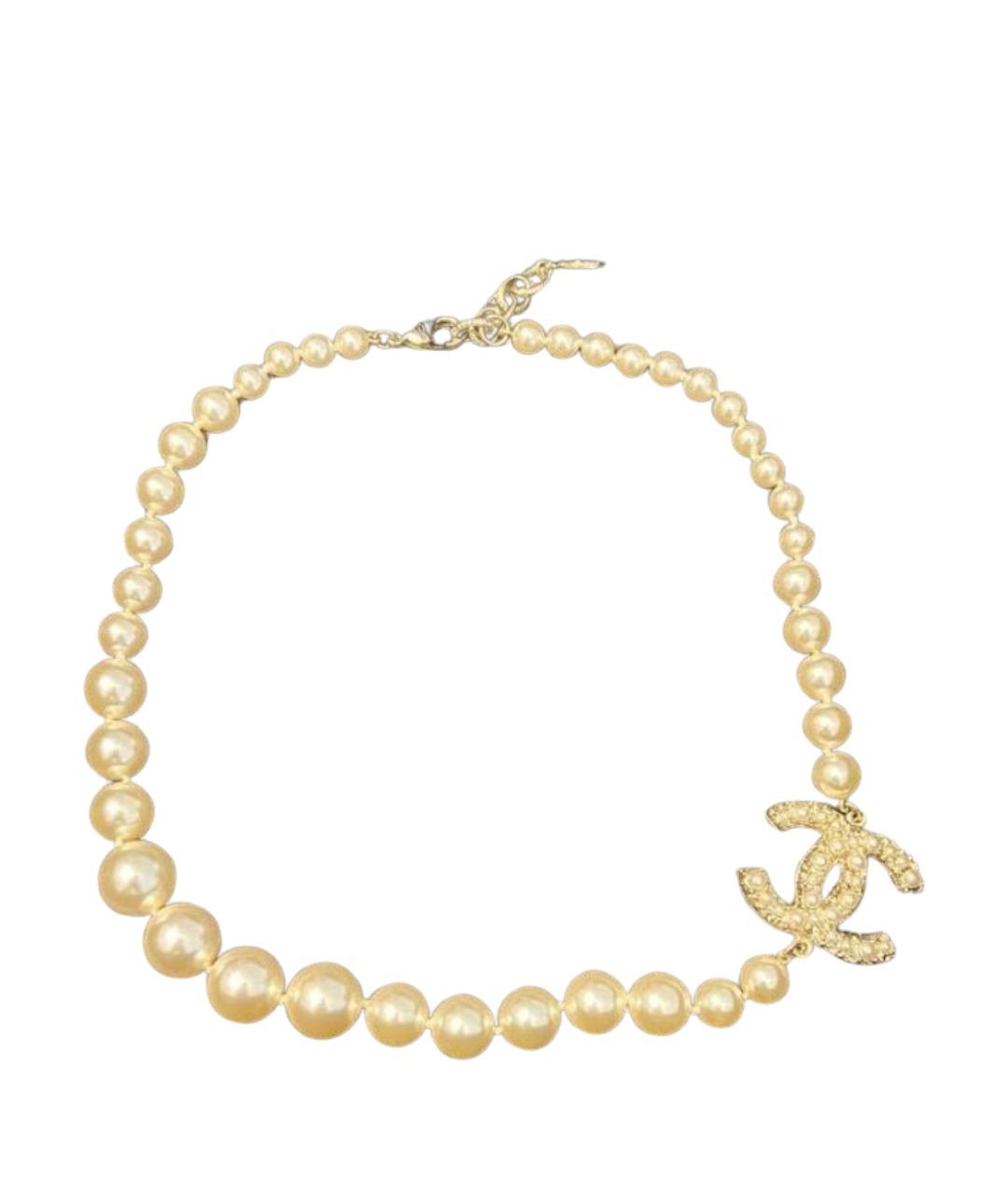 CHANEL Бежевое жемчужное колье, фото 1