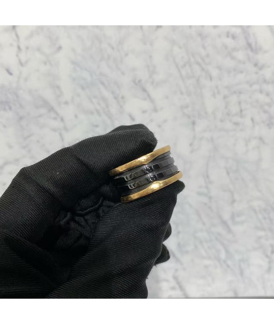 BVLGARI Черное кольцо из розового золота, фото 6