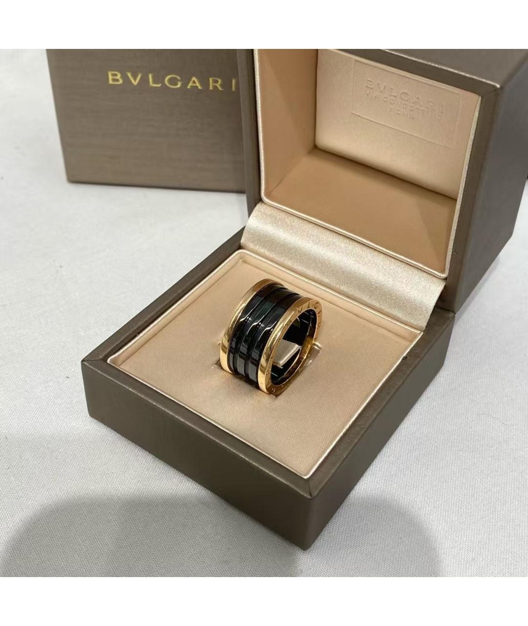 BVLGARI Черное кольцо из розового золота, фото 4