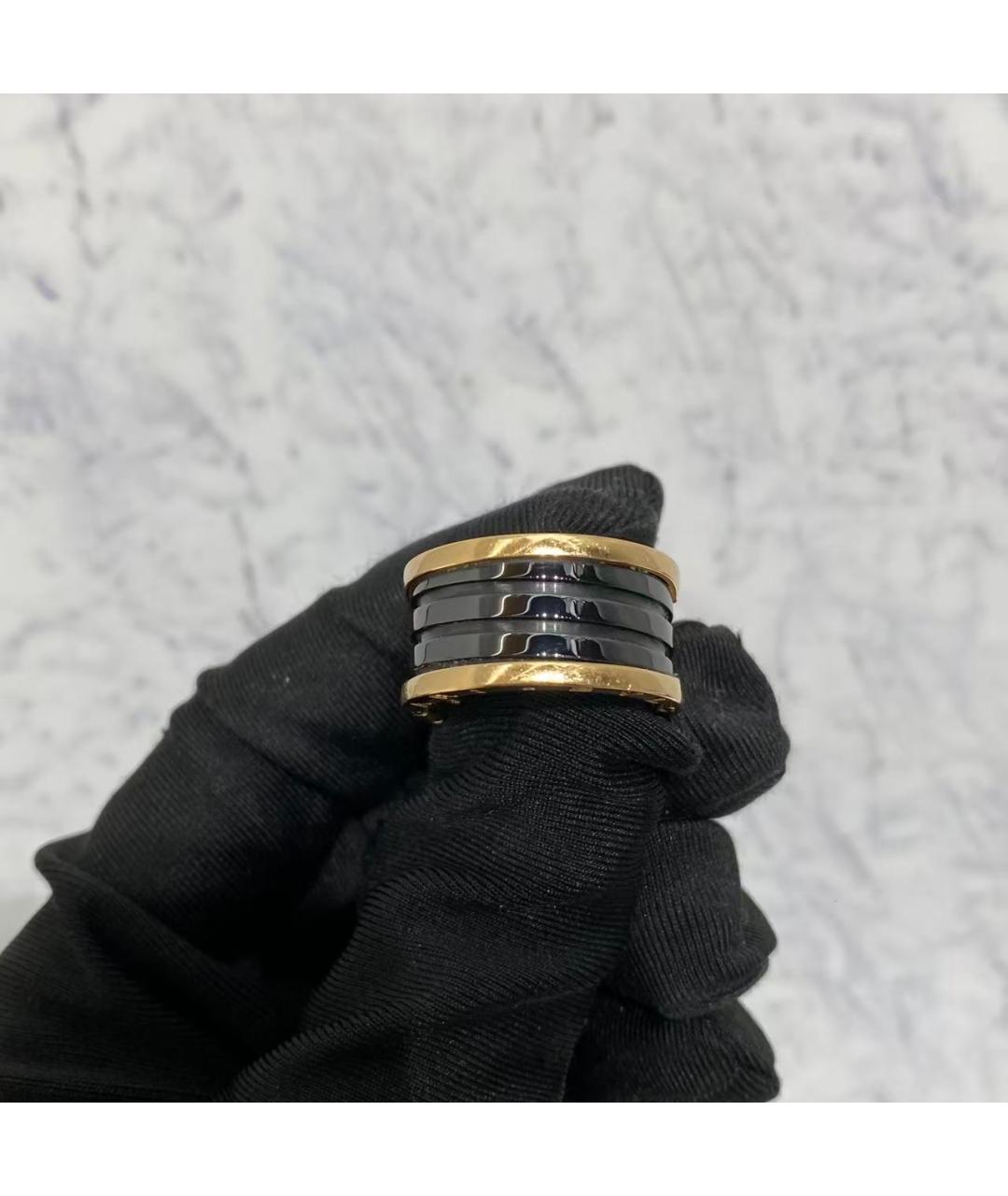 BVLGARI Черное кольцо из розового золота, фото 5