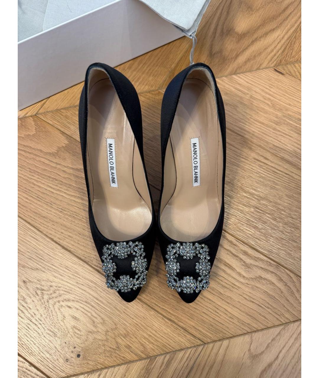 MANOLO BLAHNIK Черные кожаные туфли, фото 3