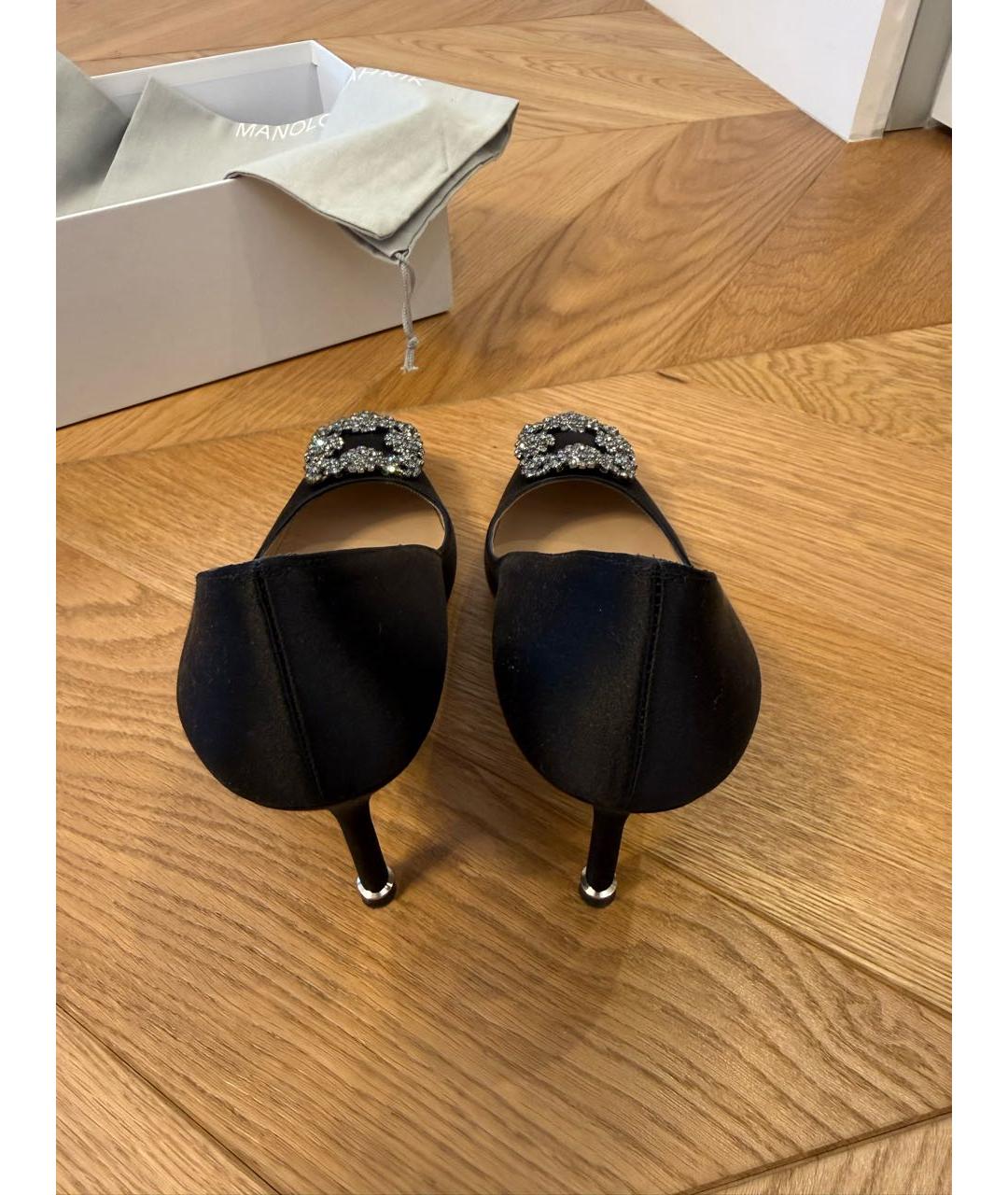 MANOLO BLAHNIK Черные кожаные туфли, фото 4