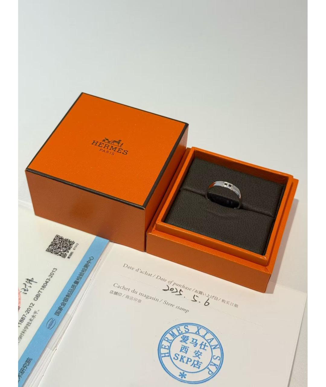 HERMES Серебряное кольцо из белого золота, фото 3