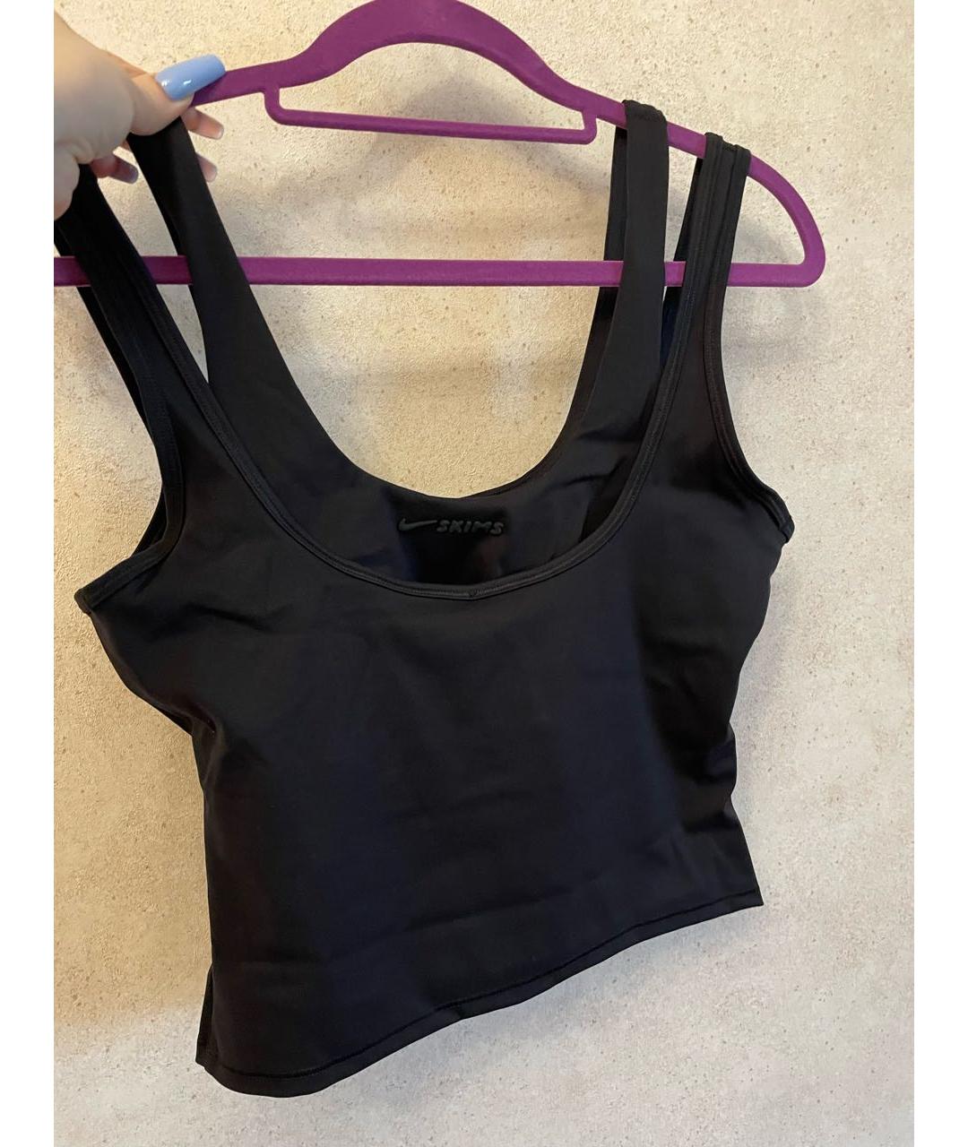 SKIMS Черная полиамидовая майка, фото 2