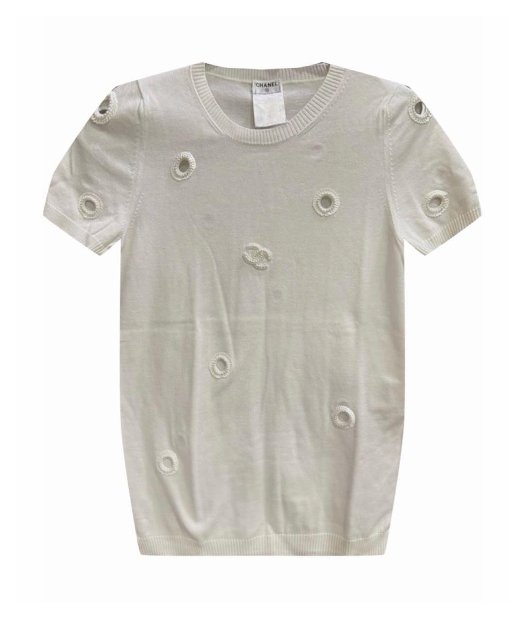 CHANEL Белая хлопковая футболка, фото 5