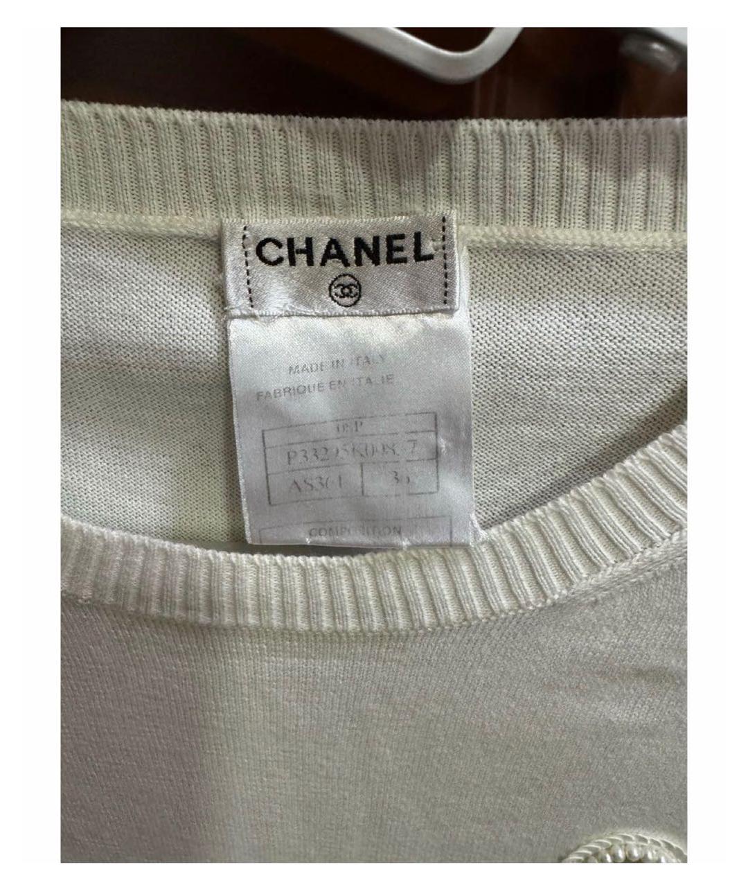 CHANEL Белая хлопковая футболка, фото 3