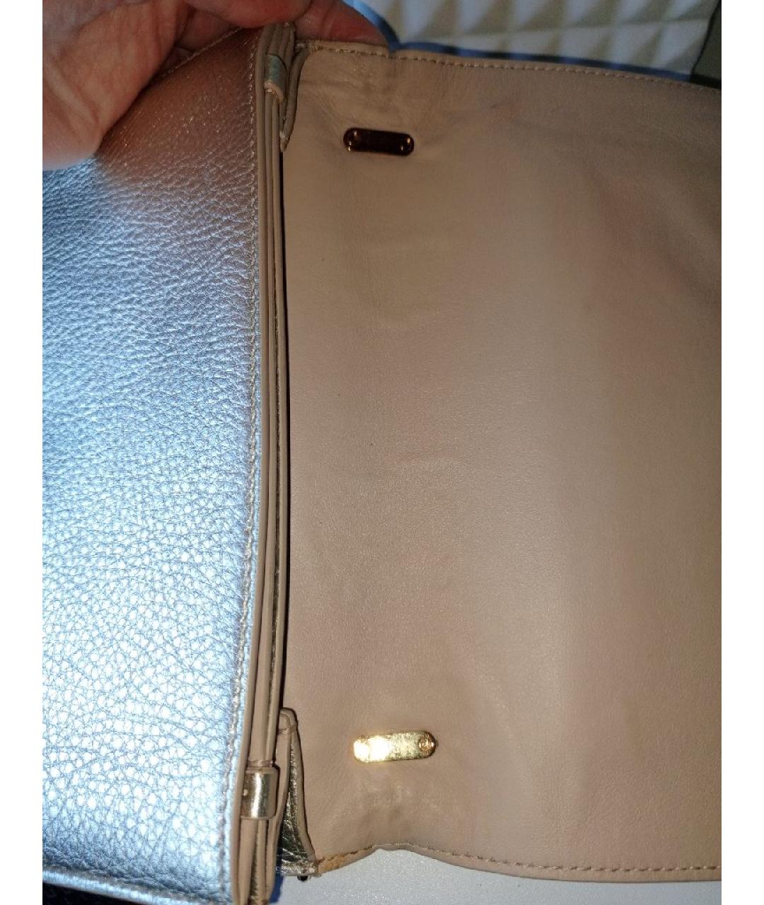 FERRAGAMO Серебряная кожаная сумка через плечо, фото 8