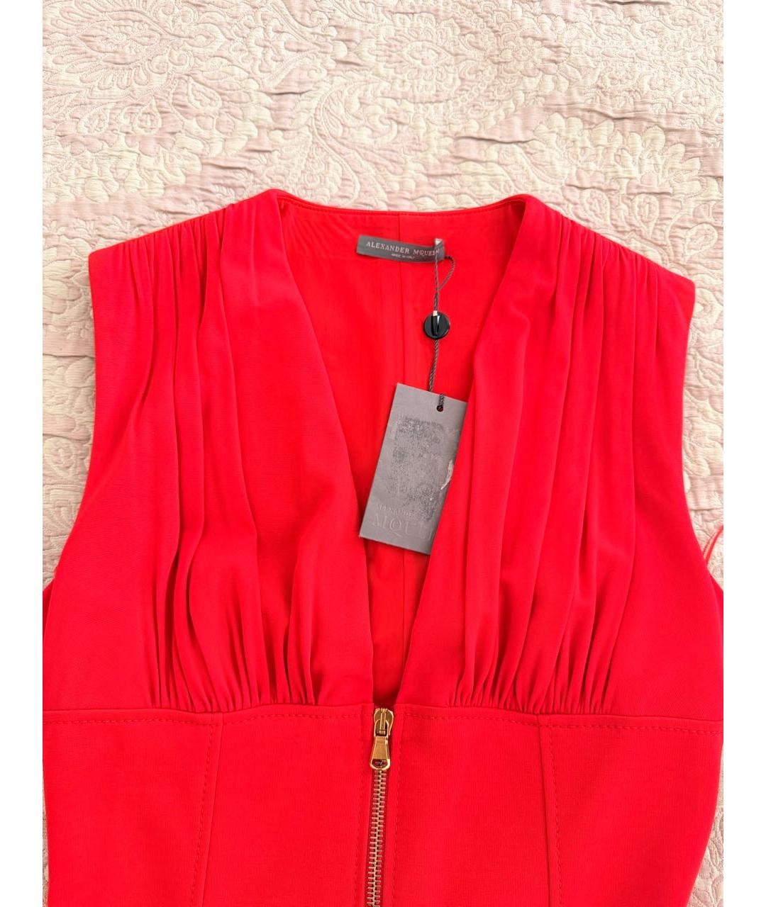 ALEXANDER MCQUEEN Красное коктейльное платье, фото 3