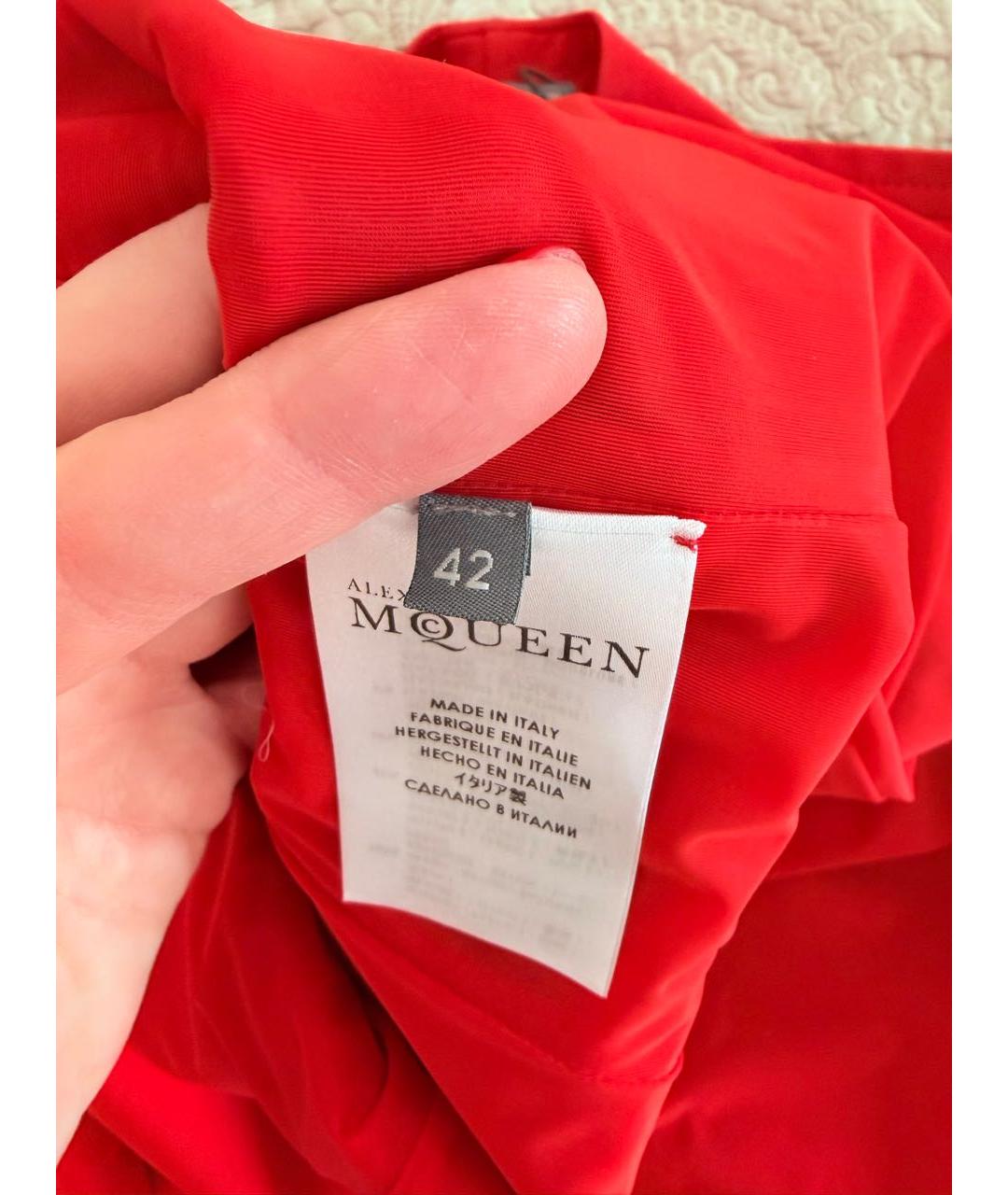 ALEXANDER MCQUEEN Красное коктейльное платье, фото 5